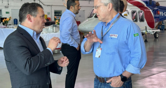 Heliporto Farol de São Tomé recebe visita internacional de executivos da Bristow