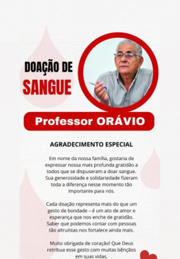 Postagem nas redes sociais de agradecimento