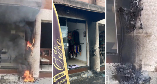 Loja de Mainara onde relógio pegou fogo