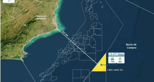 Nova descoberta de hidrocarbonetos em &aacute;guas profundas no pr&eacute;-sal da Bacia de Campos