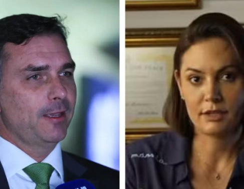 Fl&aacute;vio e Michelle Bolsonaro