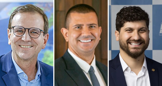 Eduardo Paes (PSD), Douglas Ruas (PL) e William Siri (PSOL)