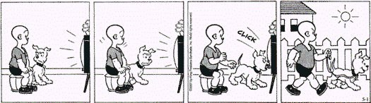 Pinduca, de Carl Anderson. Quadrinho sem legenda. As imagens narram a histria