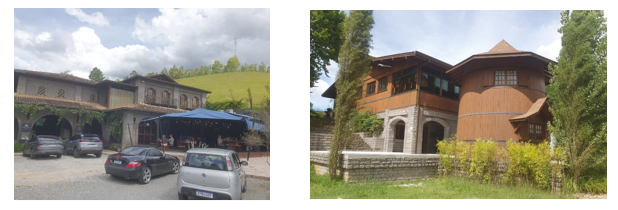 Vista da vin&iacute;cola -  restaurante, sal&atilde;o de eventos e museu instalado em uma pipa antiga