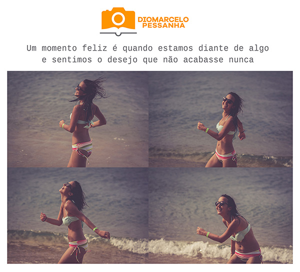composição de fotos e frase