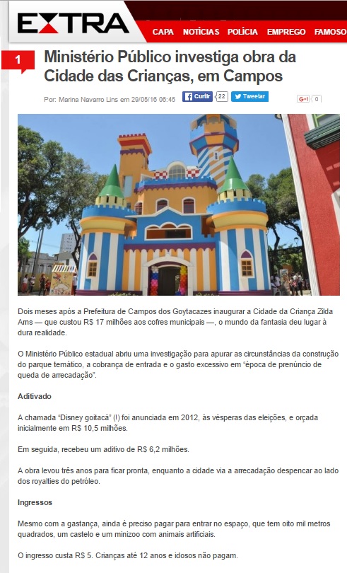 Reprodução: Extra, Extra/Berenice Seara